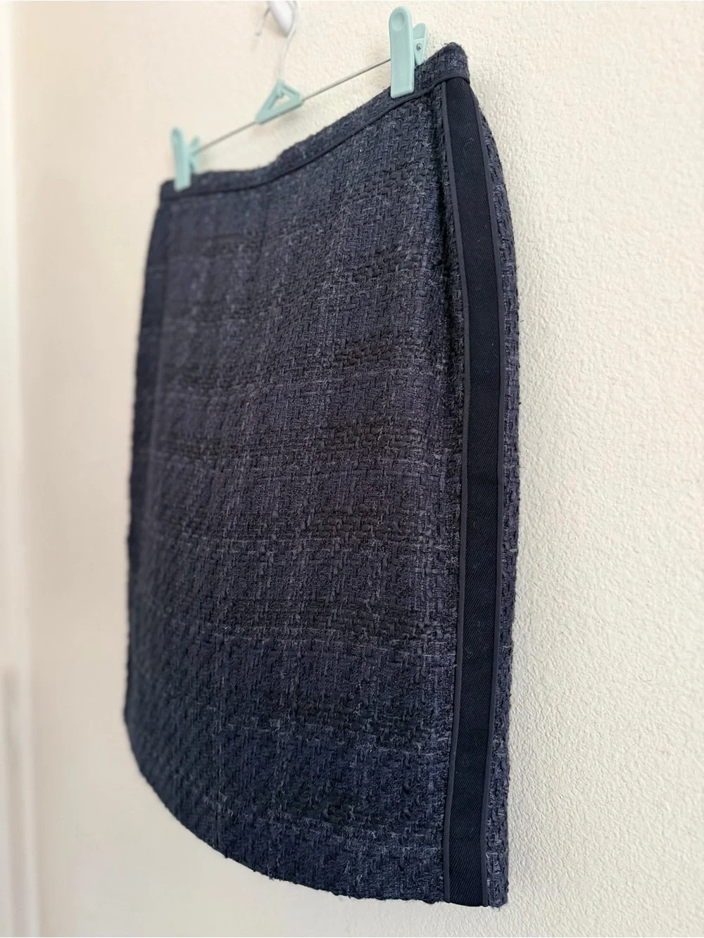Tory Burch Navy Blue Metallic Tweed Skirt